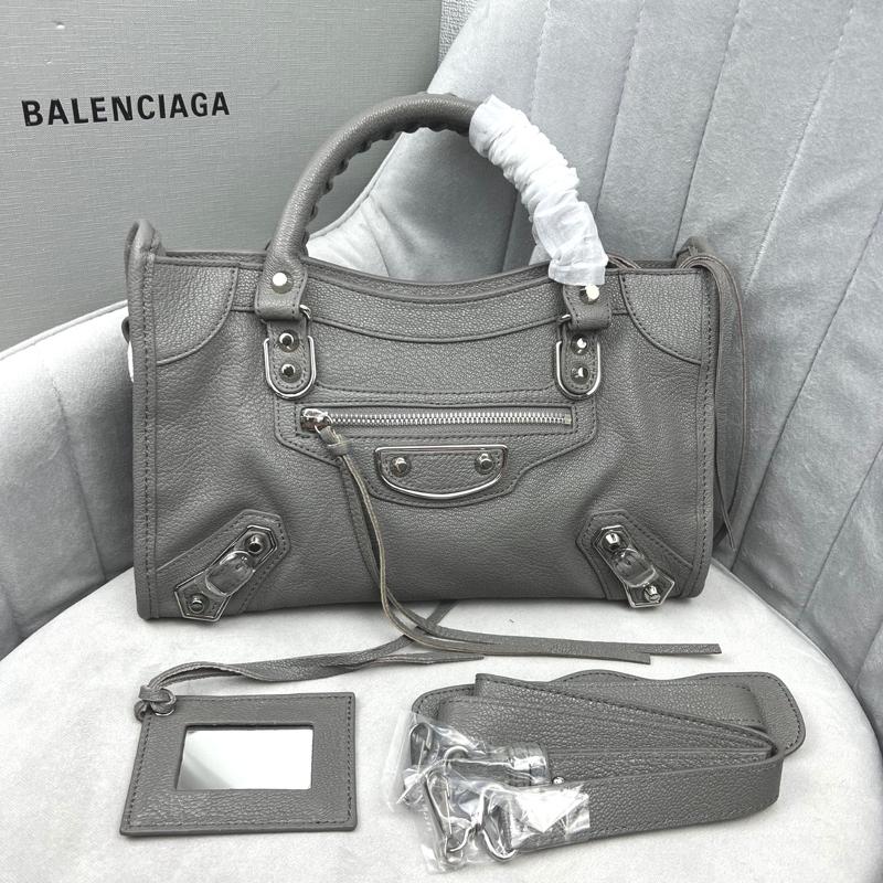Balenciaga Motorcycle bag 598806 Silver buckle dark gray